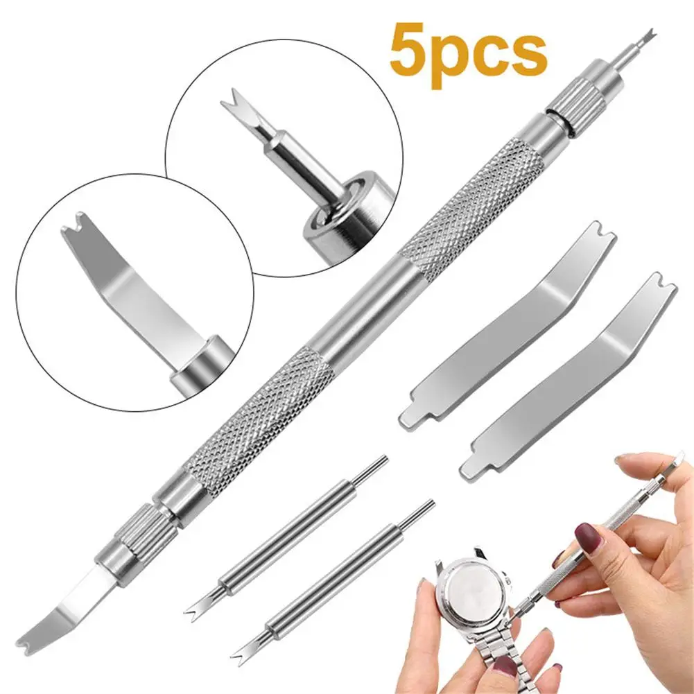 

New 5pcs 45# steel Watch Strap Removal Tool Double Head Screwdriver Tool For Adjustment Replacing Removal