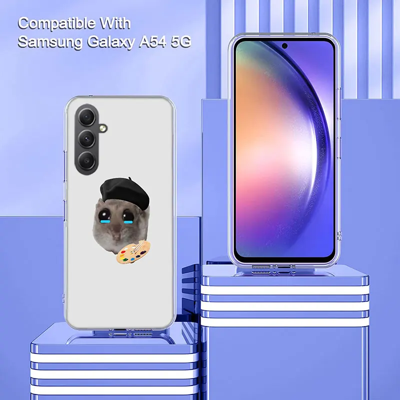 Фото Телефон Funny Sad Hamster Meme для Samsung A15 A25 A35 A55 A71 A51 Galaxy S9 S8 S10E A41 A31 A11 M12 M32 M30S M51 M52 J8 J6 J4 Plu №5