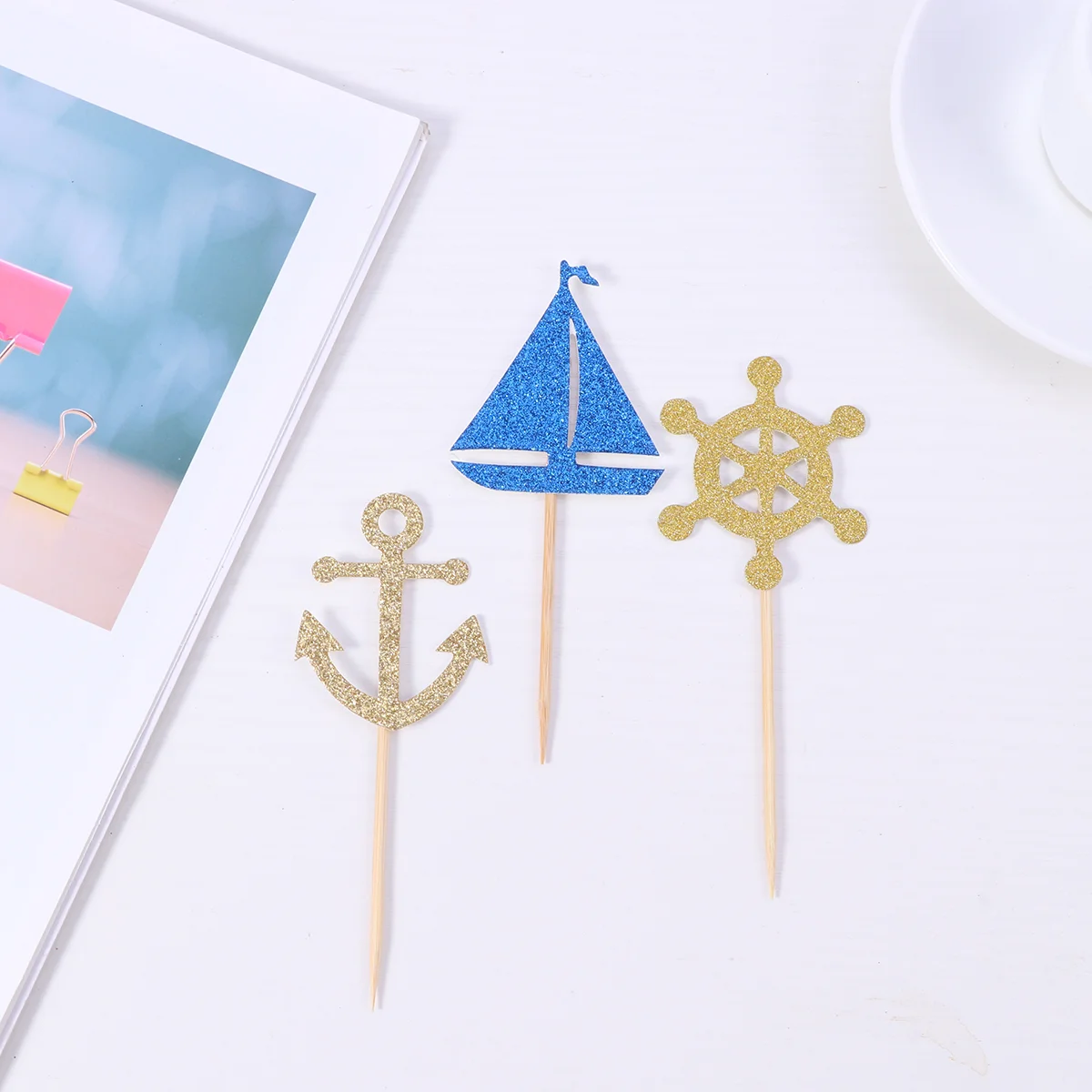 24 шт. средиземноморский торт невесты рыбные торты бамбуковые морские кексы