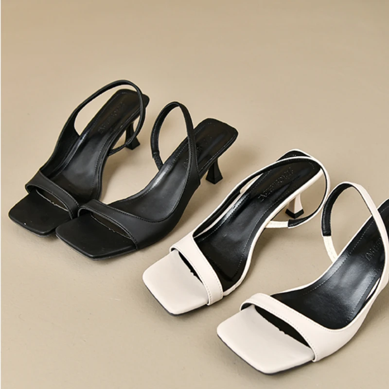 Женская обувь на высоком каблуке с квадратным носком пикантные сандалии римская