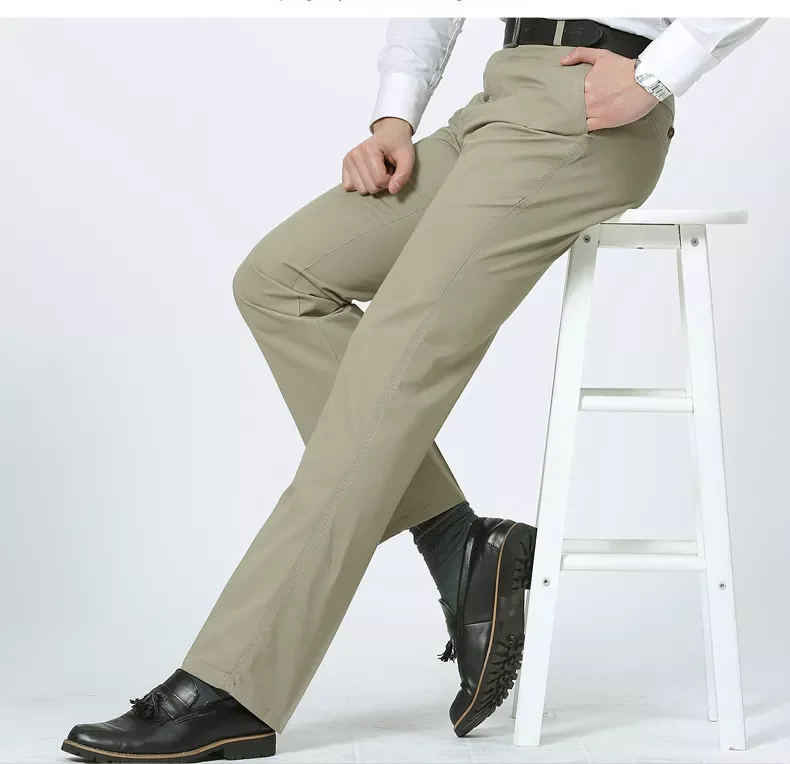 

Брюки деловые повседневные брюки для мужчин среднего и пожилого возраста мужские свободные прямые брюки-трубы 2022 брендовые тонкие мужские