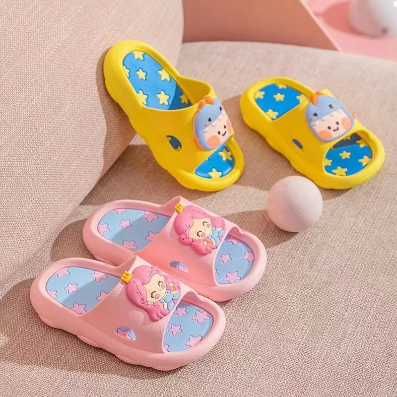 Congme  2-10 Yrs Kids Slippers Girls Princess Cute Cartoon Anti-slip Slippers for Children  Lightweight Beach Shoes