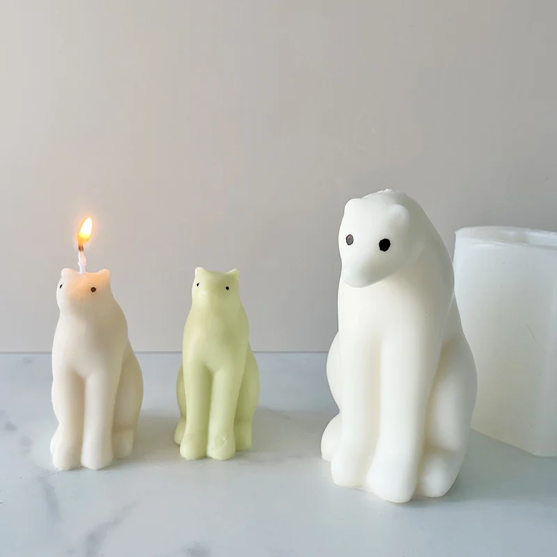 

New Candle moulds Christmas decoration ornaments diy homemade polar bear Silicone mold resin plaster silicone molds decor