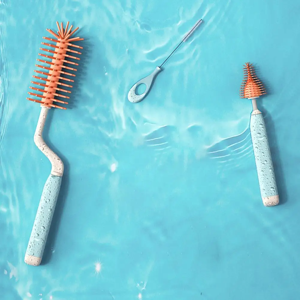 

Eco-friendly 3Pcs/Set Convenient Newborn Baby Bottle Cleaner Brush Lightweight Pacifier Brush Labor-saving for Home