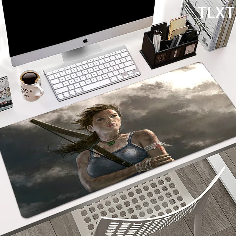 

Tomb Raider Computer Mouse Pad Gaming Mousepad Abstract Large MouseMat Gamer XXL Mause Carpet PC Desk Mat keyboard Pad 900x400mm