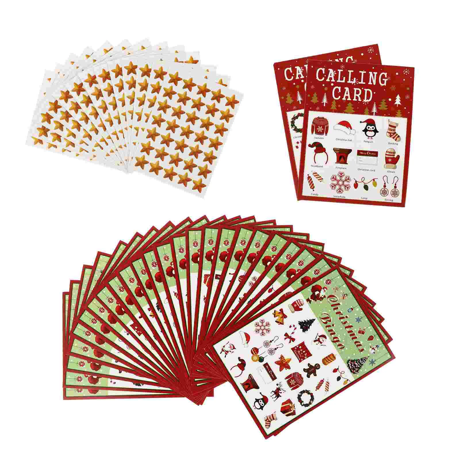 

1 Set of Bingo Game Cards Unique Christmas Themed Family Bingo Game Cards