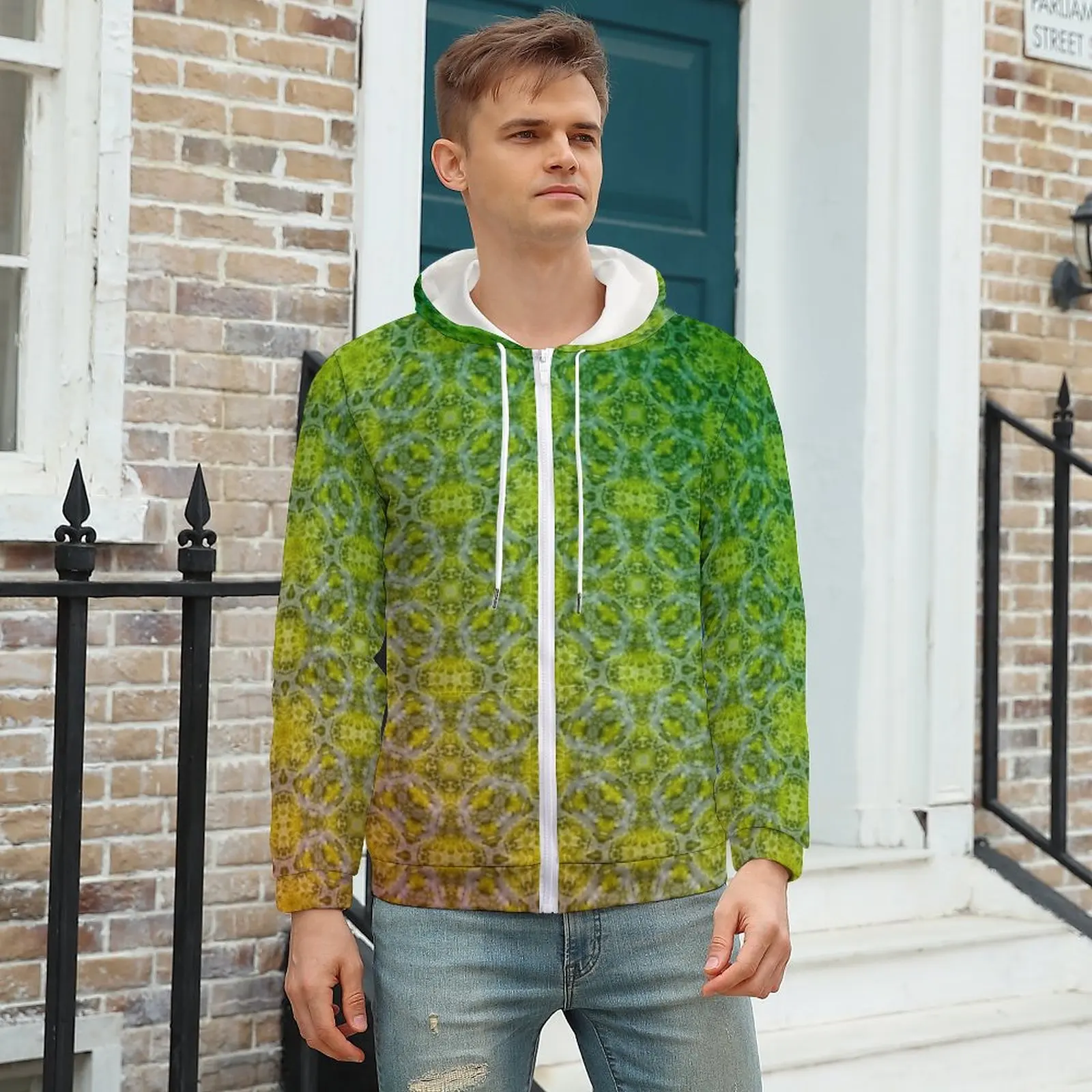 

Red Green Ombre Loose Hoodies Men Vintage Print Korean Fashion Hoodie Autumn Long Sleeve Hip Hop Graphic Sweatshirts Plus Size