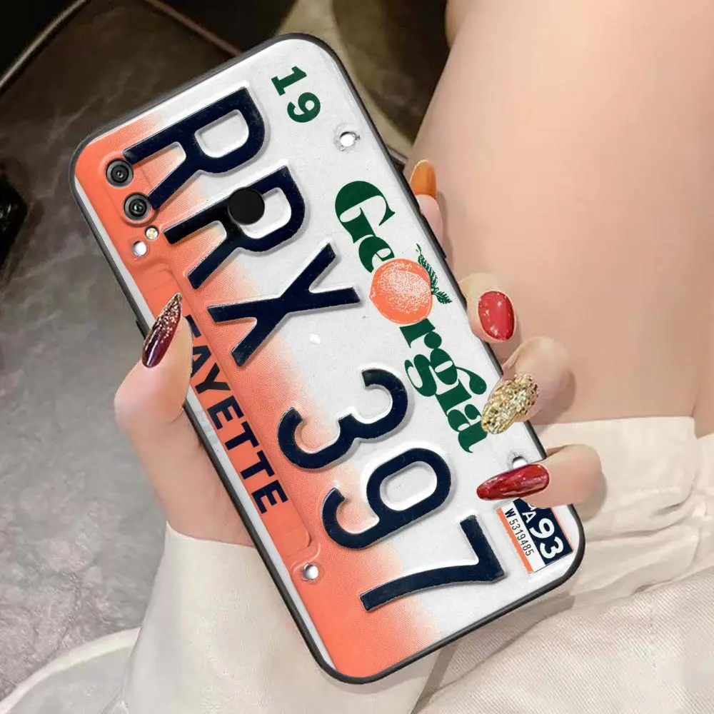 Case For HUAWEI Honor 9X 9 8 8X Max 80 70 60 50 30 20 10 10I NOTE 10 Lite Pro Case Funda Shell Vintage Car License Plate Numbers