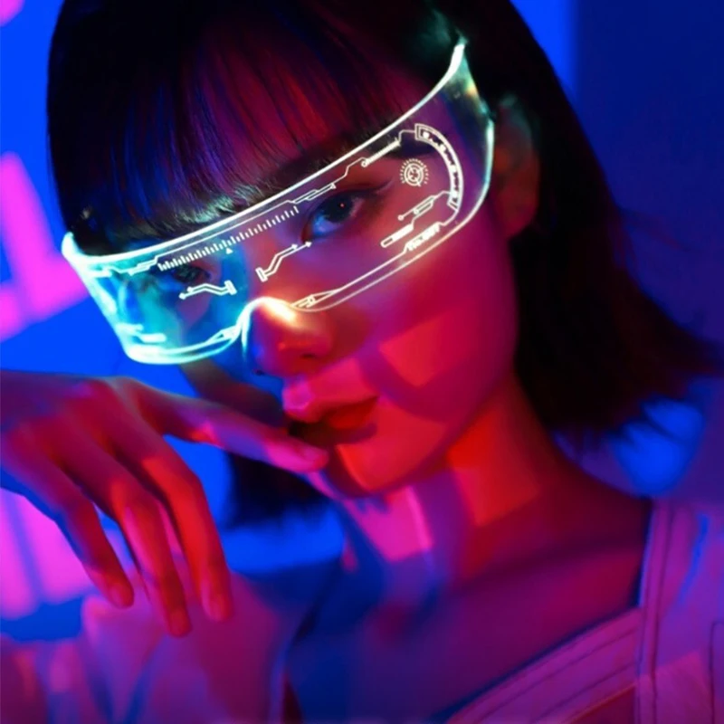 

For Music Bar KTV LED Goggles Party Decoration Colorful Luminous Glasses Christmas Festival Performance Props Valentine's Day