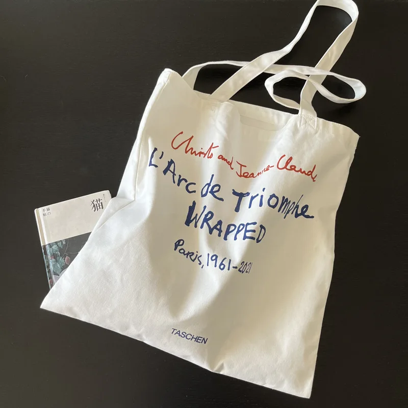 

Youth Alphabet Print Ladies Canvas Shopping Bag Cotton Shoulder Bag Eco-friendly Tote Bag Panier Reusable Grocery Shopping Bag