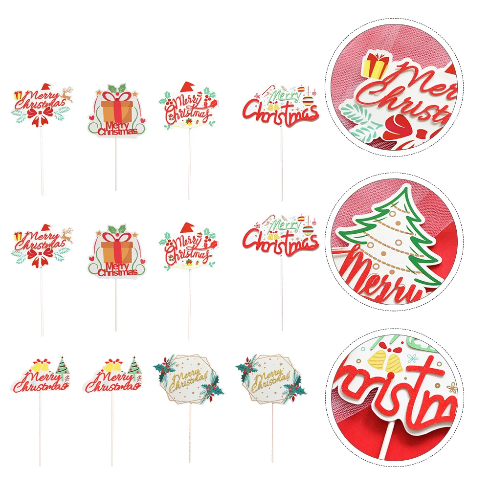 

Christmas Cake Pick Holiday Topper Supplies Holly Berry Partydessert Fruit Cupcake Decoration Accessories Toppers Picks