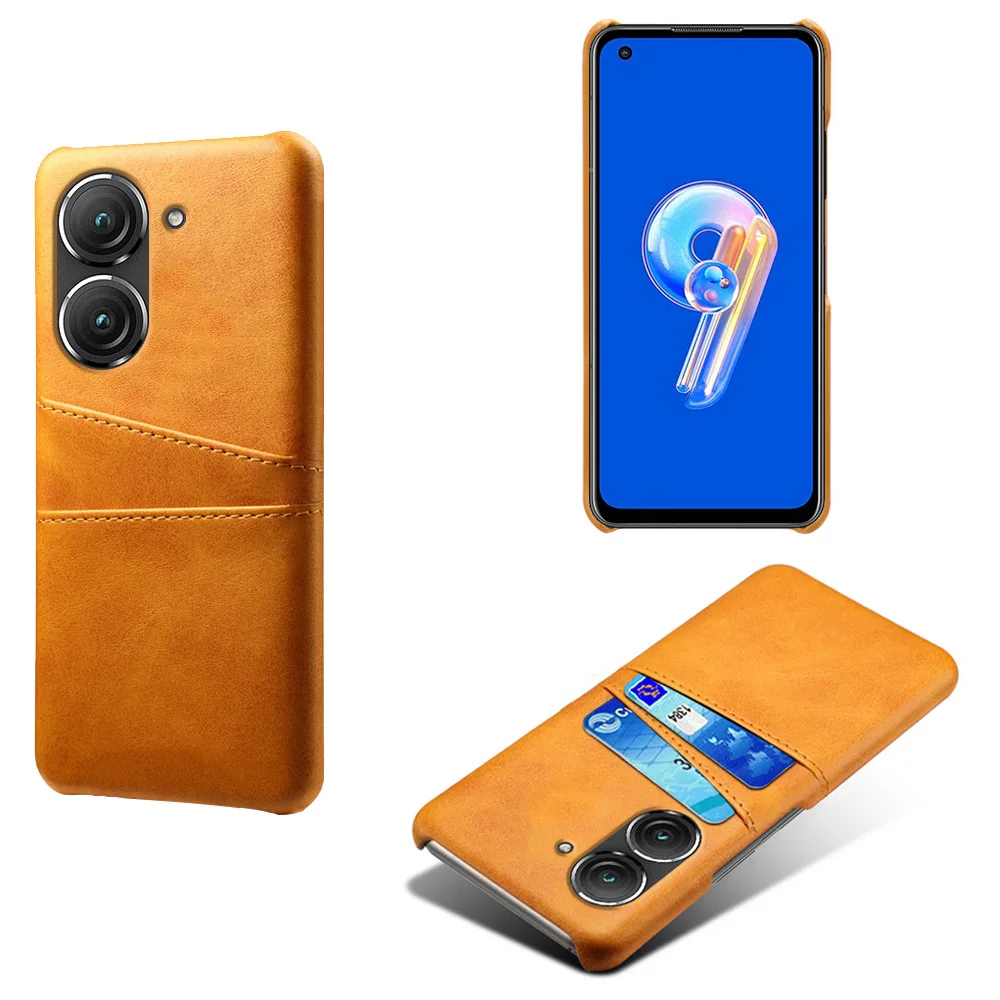 

For ASUS Zenfone 9 Case Credit Card Vintage PU Leather Wallet Protective Cover with Card Slot capa for azus Zenfone 9 5G чехол