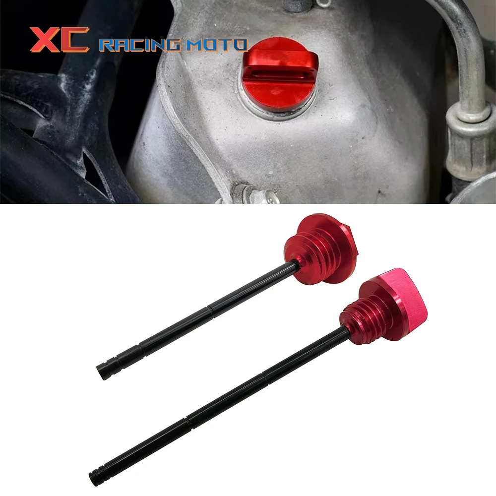 

CNC 09-16 Motorcycle Red Aluminum Oil Dipstick Gauge Plugs For HONDA CRF250R CRF250X CRF450X 2004-2013 2014 2015 2016 2017