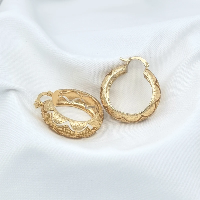 Круглые серьги-кольца для женщин позолоченные ювелирные украшения в итальянском