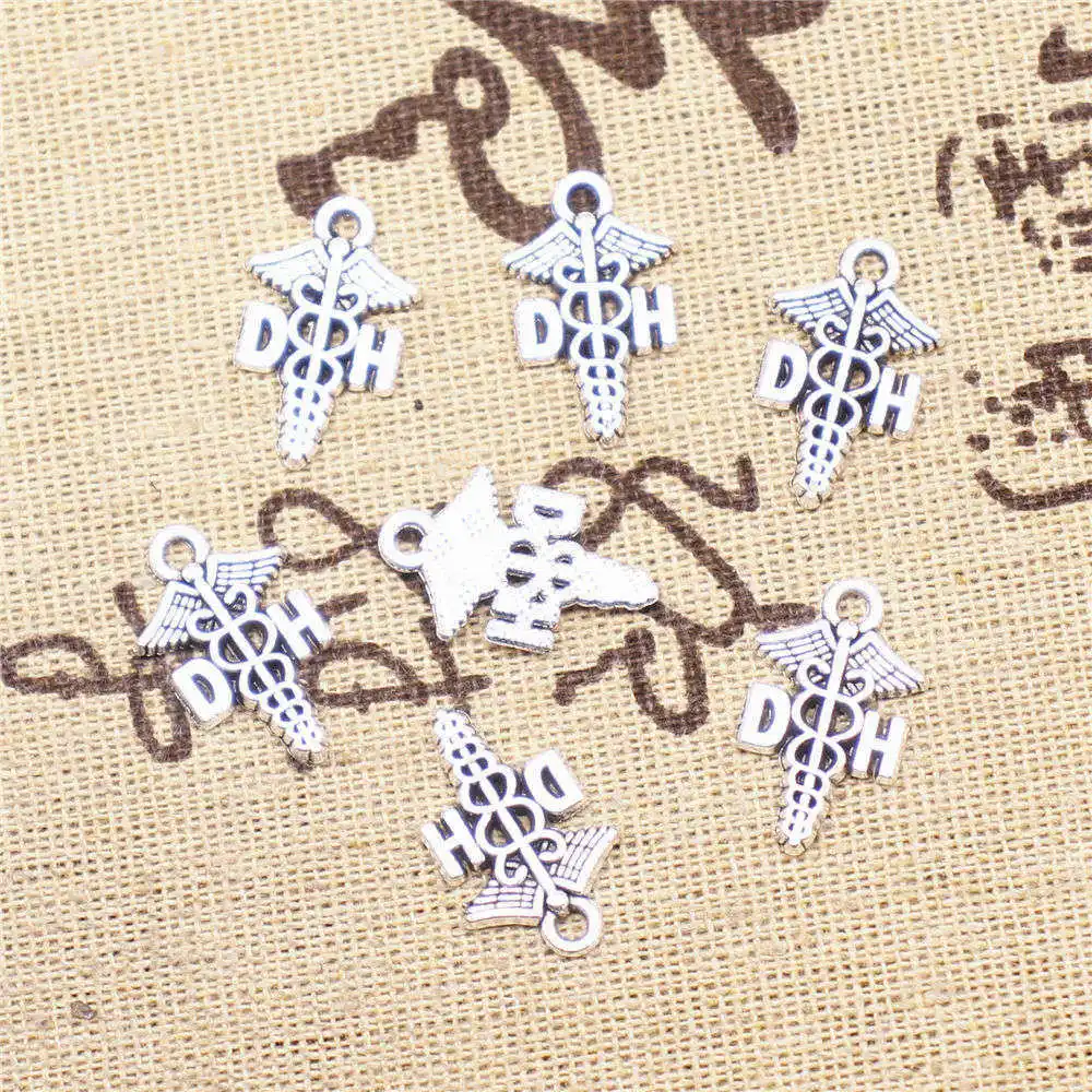 

Dh Snake Scepter Nail Charms Pendants Jewelry Making Diy 12X20mm Antique Silver Color 20 Pieces