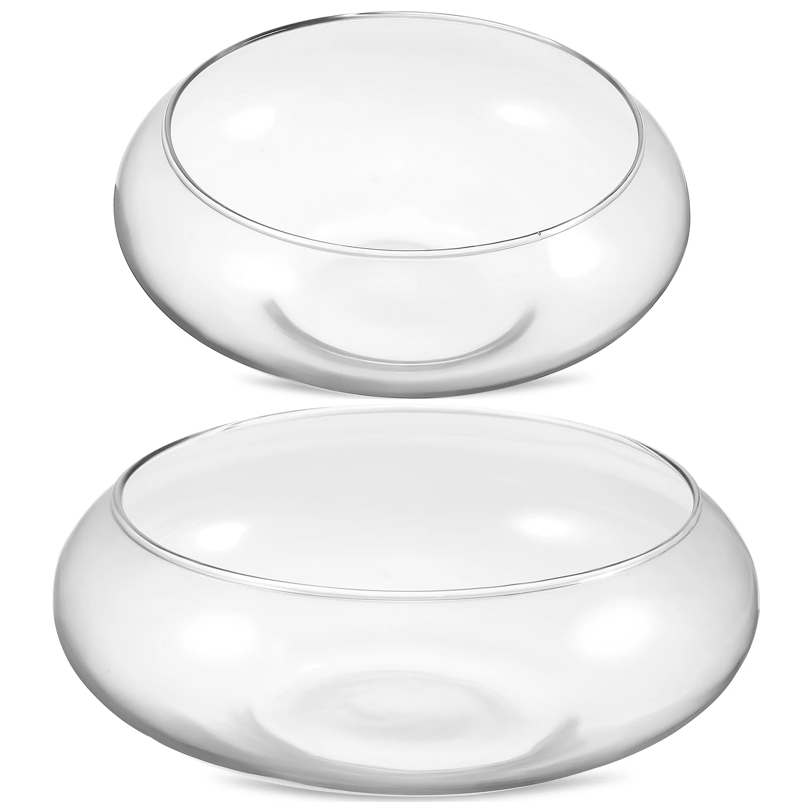 

Стеклянные вазы 2 шт., стеклянные чаши для рыбы, круглые чаши для террариума, центральный стол