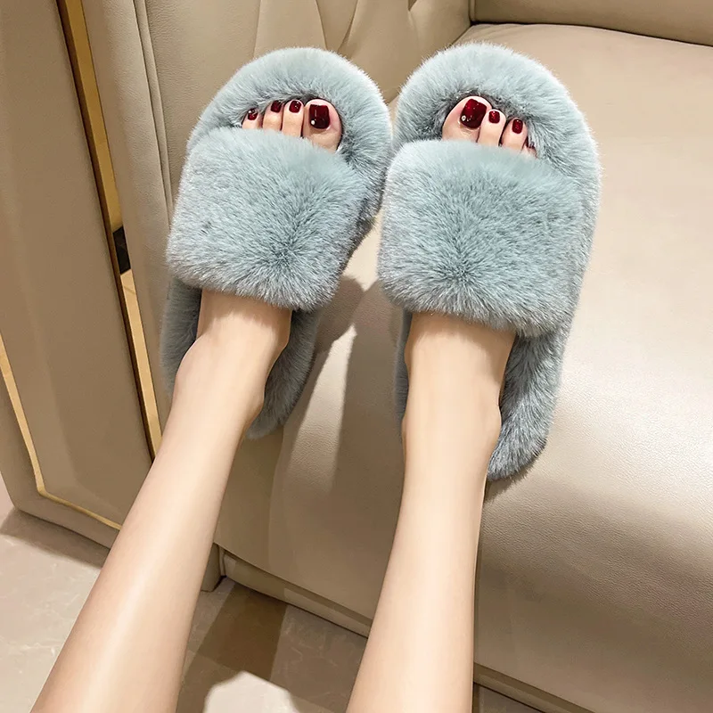 

Тапки женские домашние на платформе, роскошные сланцы, низкий плюш, мягкая Дизайнерская обувь на плоской подошве, хлопковая обувь в римском ...