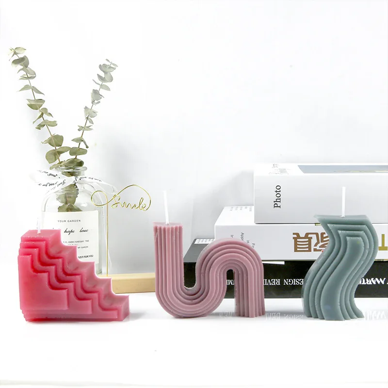 

Геометрическая свеча в Корейском стиле, искусственное мыло, искусственная форма-подсвечник с композицией