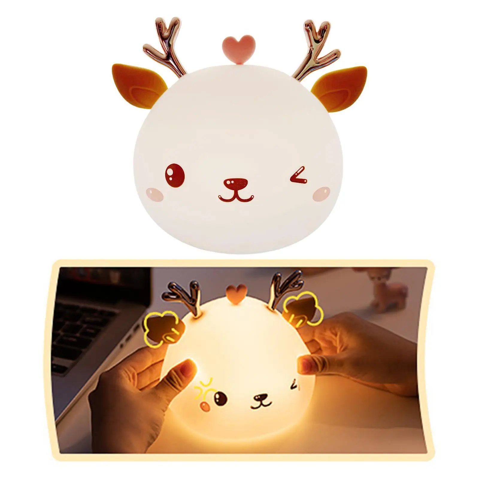 

Lovely Cartoon Silicone Night Light Lamp Nightlight Kids Decor