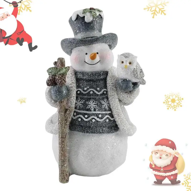 

Desktop Snowman Ornaments Snowman Christmas Decorations Holiday Winter Snowman Statue Figurine For Table Fireplace And Shelf
