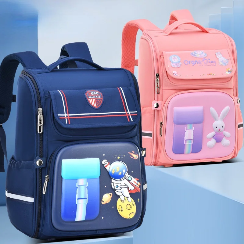3D Children Cute Cartoon Astronaut Rabbit Large Backpacks New Girl Boy British Style Noble Fashion Schoolbags for Students Hot