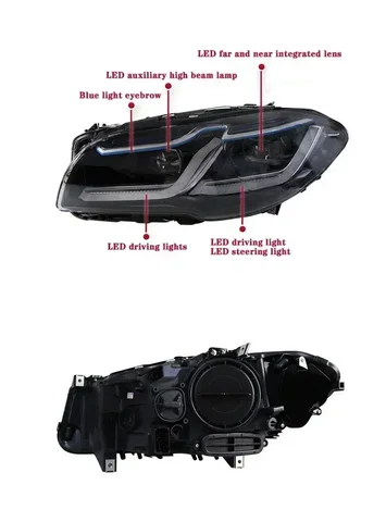 2 шт. светодиодные фары для BMW F10 F18 2010-2017 M5 520i 520d 530i 530d светодиодные фары для BMW F10 F18 фары автомобильные аксессуары