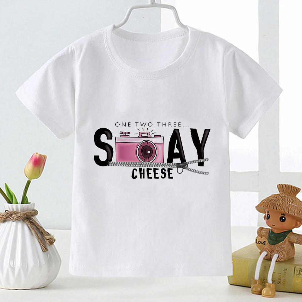 

Детская футболка с коротким рукавом, с забавным принтом