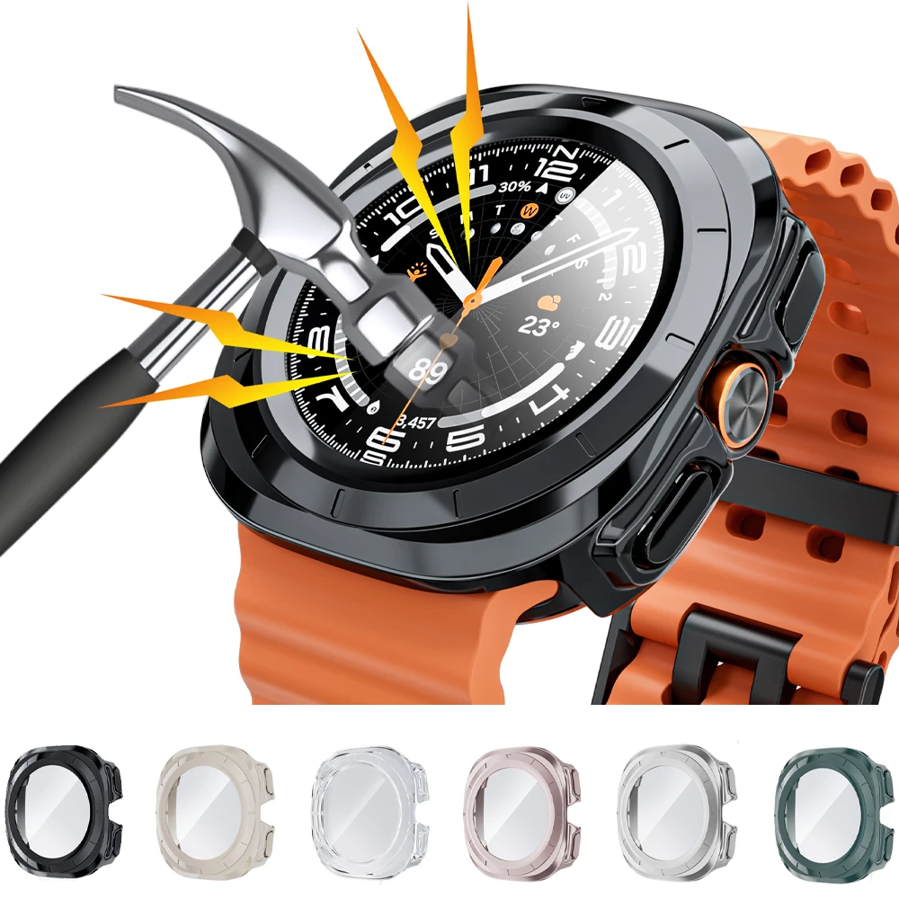 Фото Чехол для Samsung Galaxy Watch Ultra 47 мм, аксессуары, защита экрана из закаленного стекла, жесткий бампер из поликарбоната для Galaxy Watch 7 ultra, чехол №1