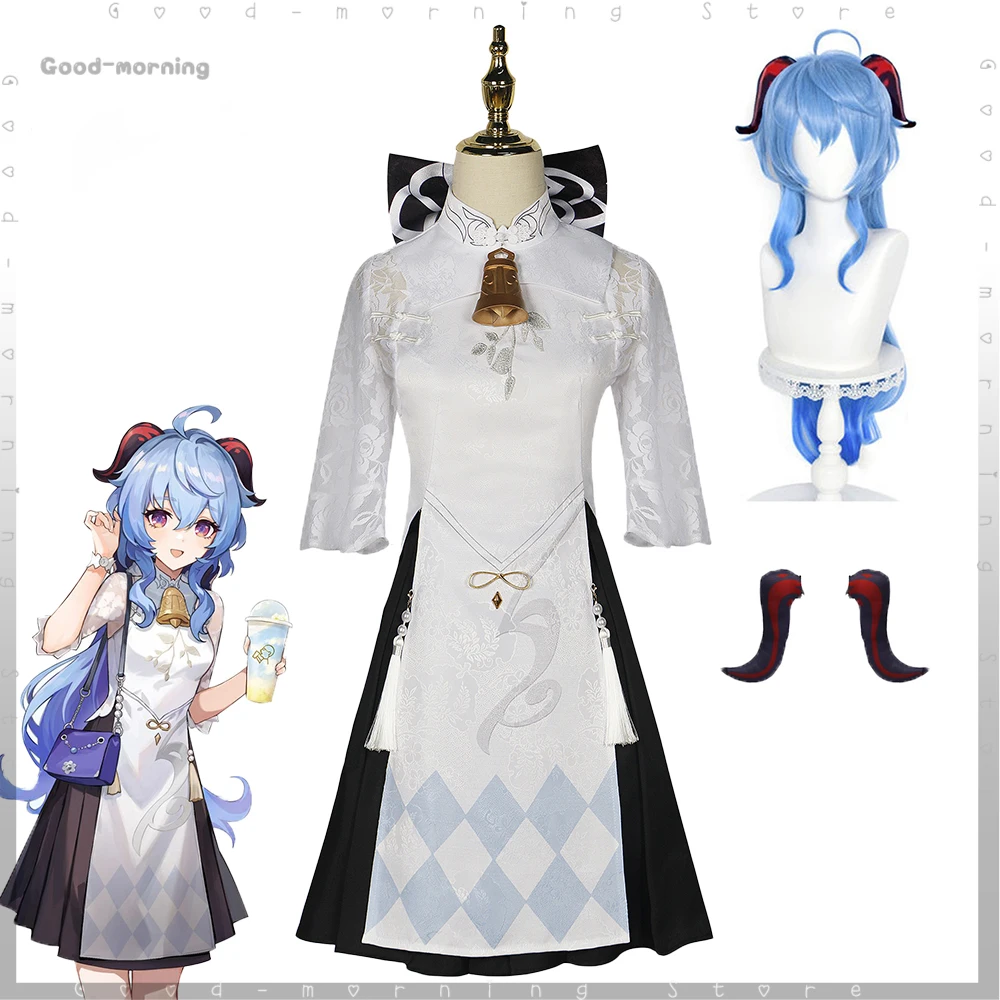 Костюм для косплея Ganyu брендинг игры Heytea полный комплект парик косплей стиль все