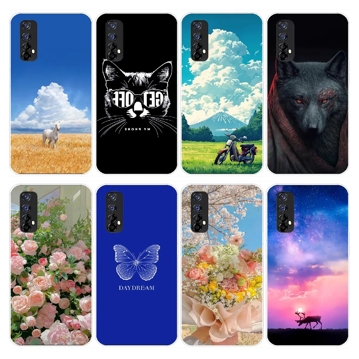 Для Realme 7 RMX2155 телефонная Обложка из мягкого силикона ТПУ задние Чехлы для OPPO 4G Φ