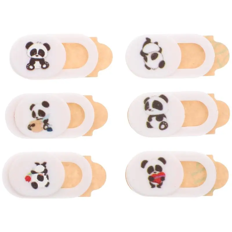 

6pcs Camera Slide Blocker Cover Panda Pattern Privacy Protective Webcam Covers