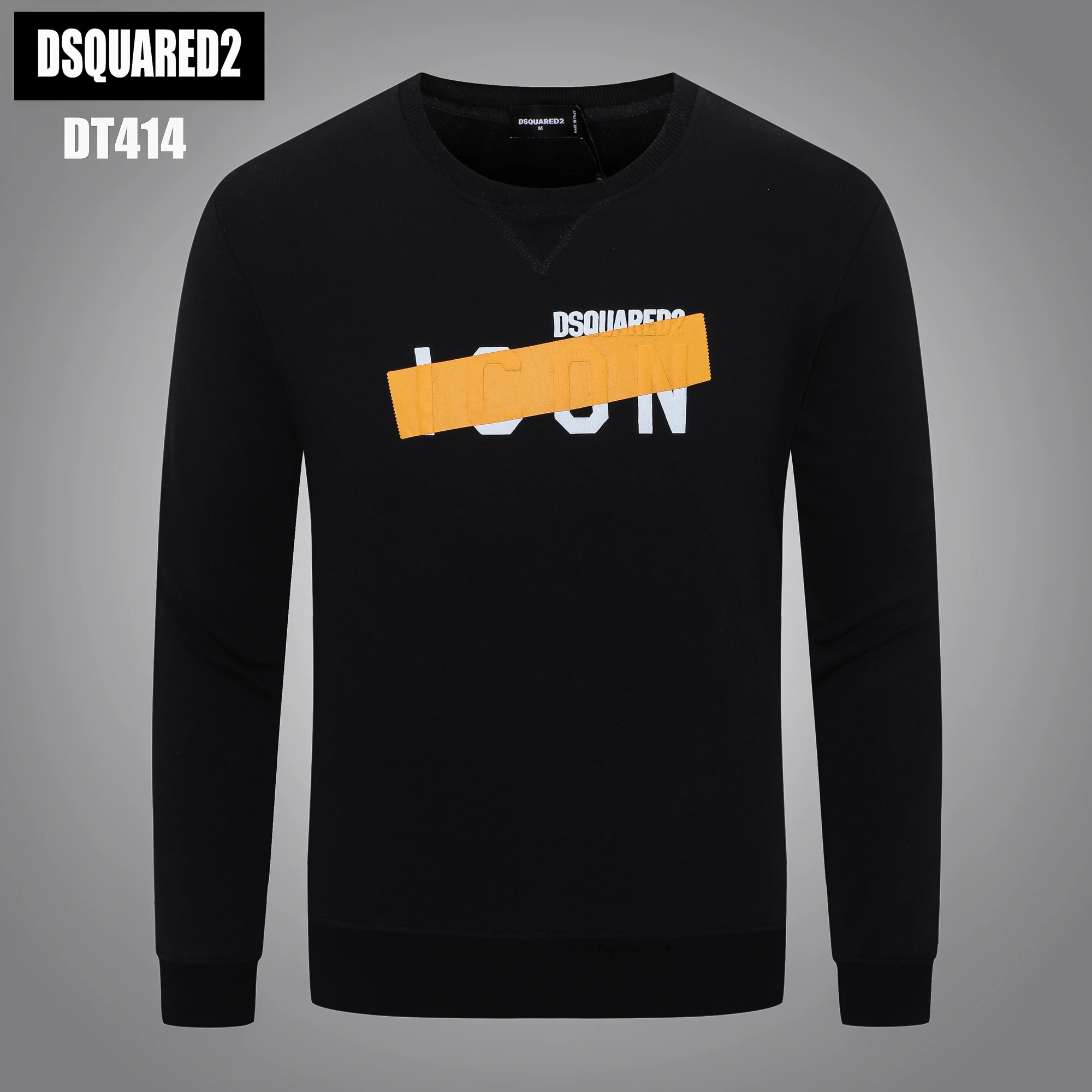 

Classic 2022 Highstreet Pullover Cotton Long-Sleeved Black Sweatshirt Dsquared2 Icon Letter Printed Men Women Unisex Casual Tops