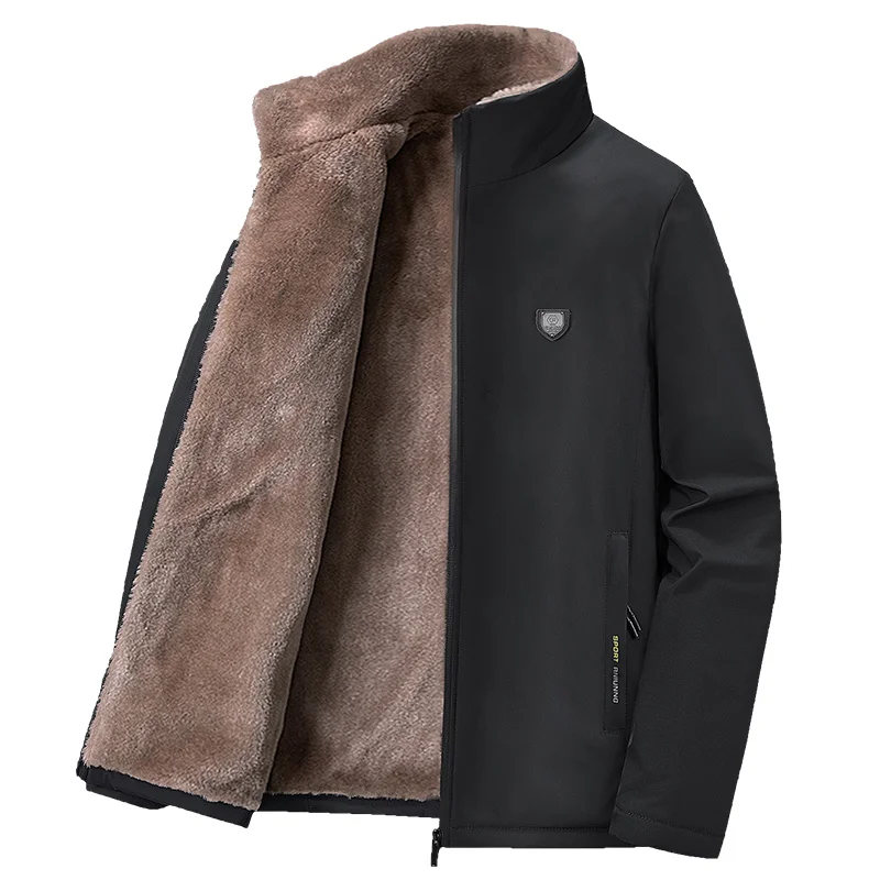 Winter coat, cotton padded jacket, cashmere thickened clothes, middle-aged and old men's cotton coat, cashmere