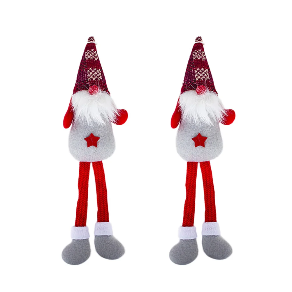 

2Pcs Plush Leg Creative Christmas Santa Claus Tomte Hanging Decoration Plush for Reataurant