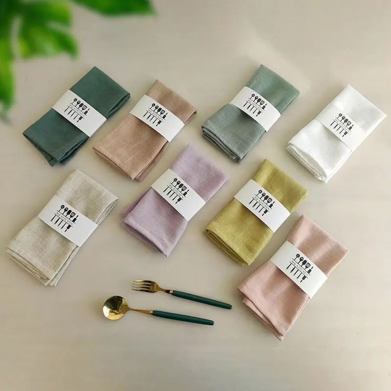 

TECHOME Table Napkin Country Wedding Decoration Table Cloth Square Cotton&Linen Hollow Solid Woven Banquet Dining Festival