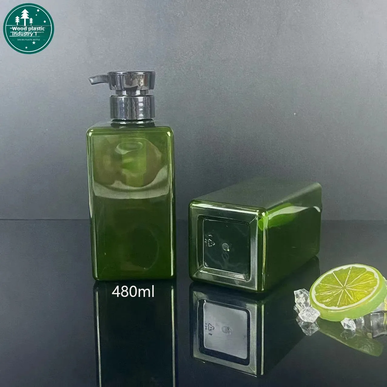 480 мл квадратная бутылка для ухода за волосами шампунь гель ванны пластиковая