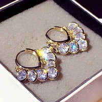 shine tassels top quality zircon earring super charm rhinestone temperament fashion engagement ear stud for lady wedding pendant