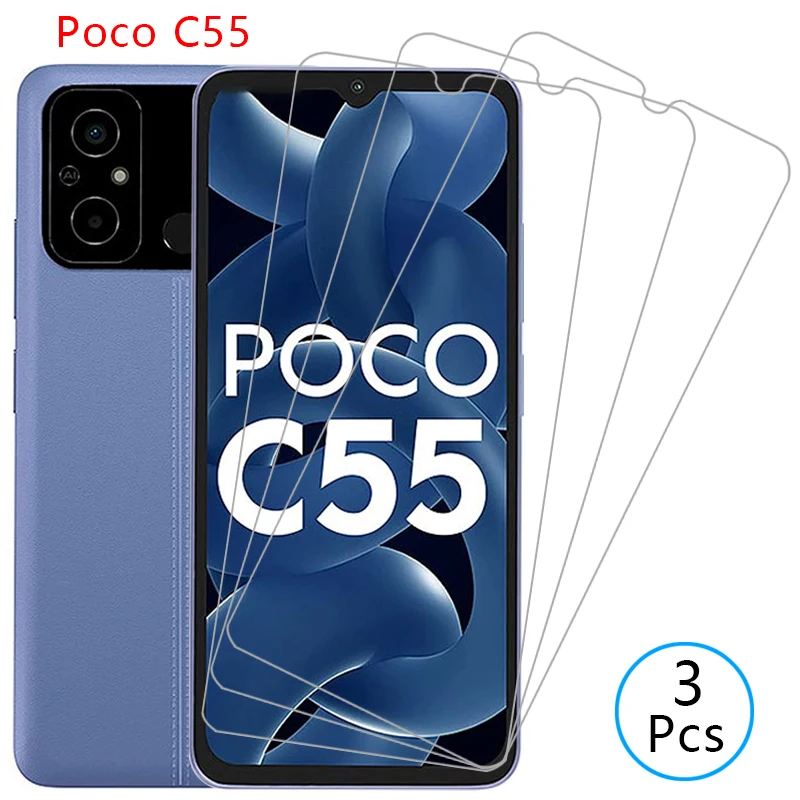 Защитное закаленное стекло для xiaomi poco c55 защита экрана pococ55 poc pco c 55 55c пленка