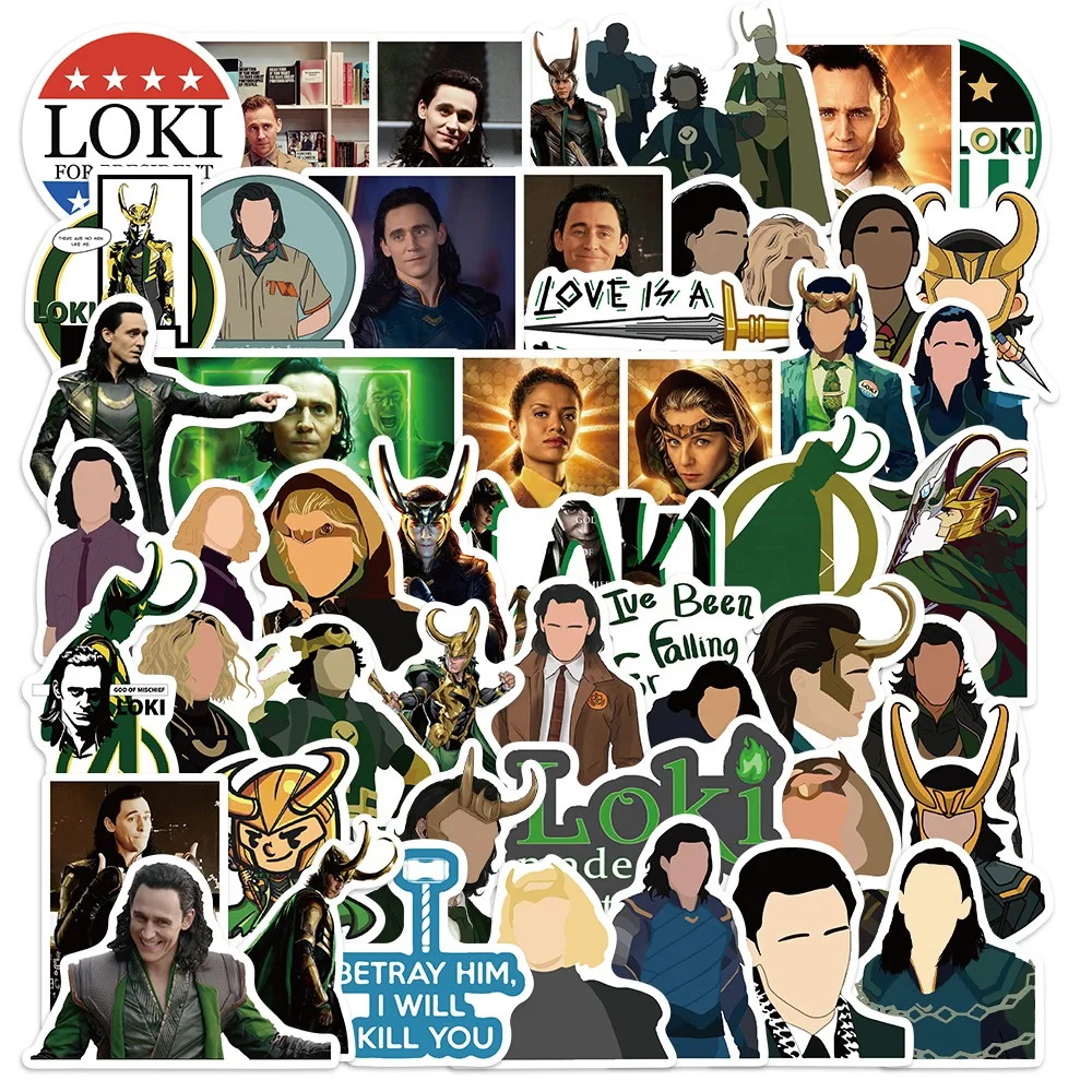 10/30/50PCS Disney Movie Loki Stickers Marvel Vinyl Decals for Scrapbooking Skateboard Laptop Guitar Waterproof Kids Toy Sticker