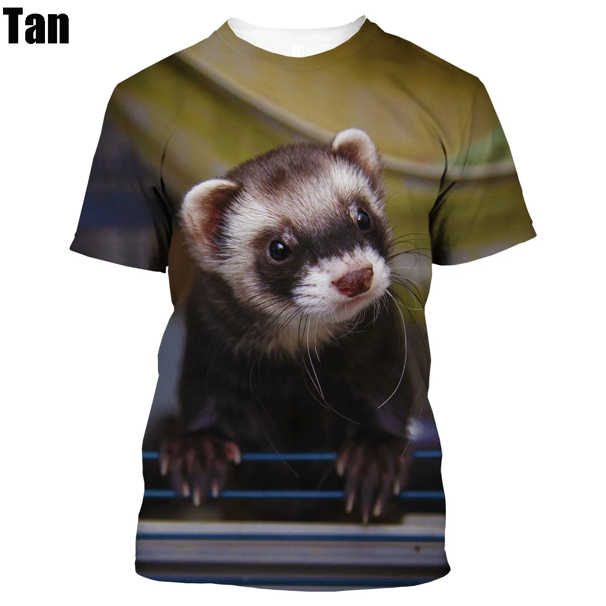 

BIANYILONG brand summer T-shirt fashion creative 3D printing animal ferret sports comfortable short-sleeved men and women