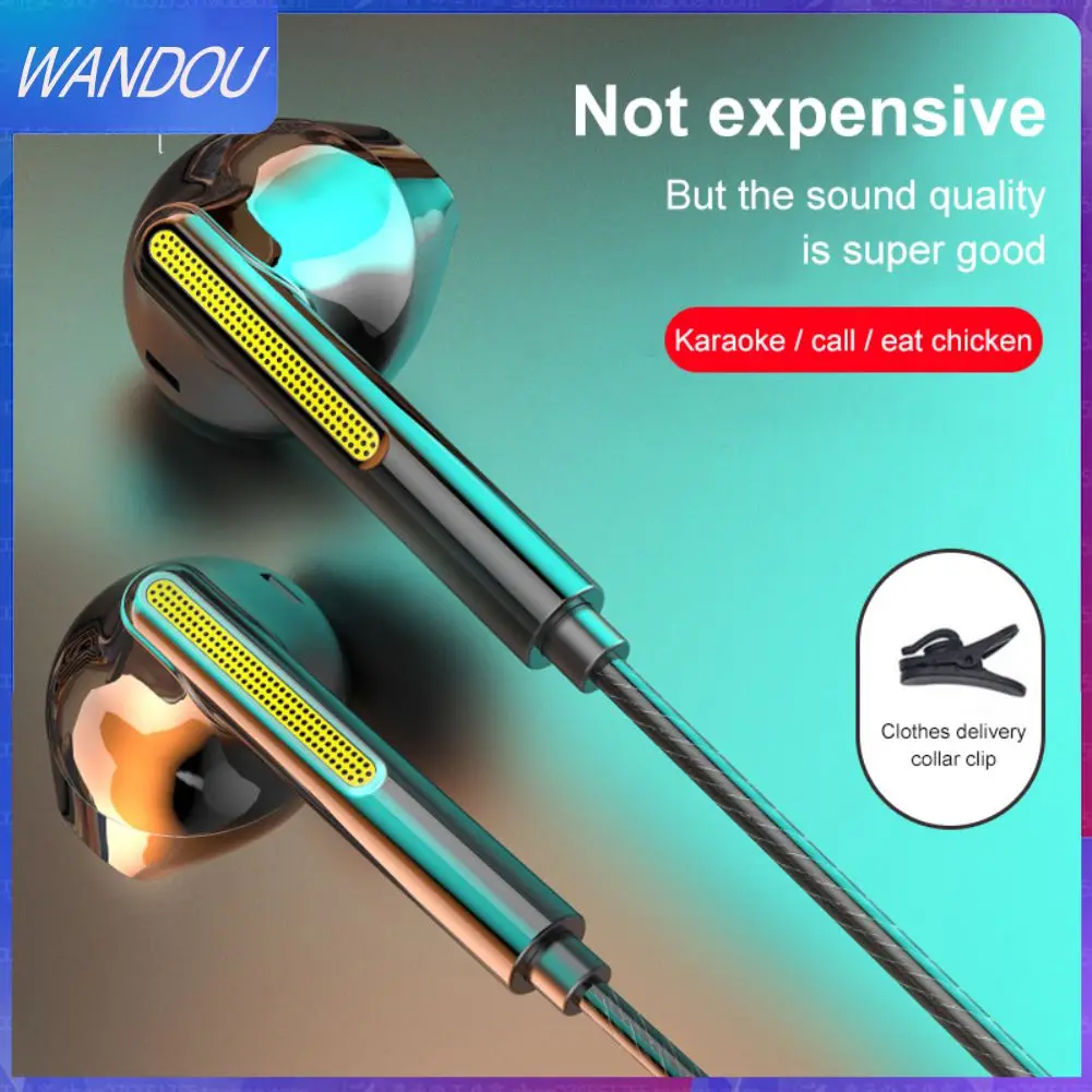 

M22 Noise Reduction Wired Headset Capacitive In-ear Earphone Heavy Bass Portable Game Headphone Earphone Plastics Full-range