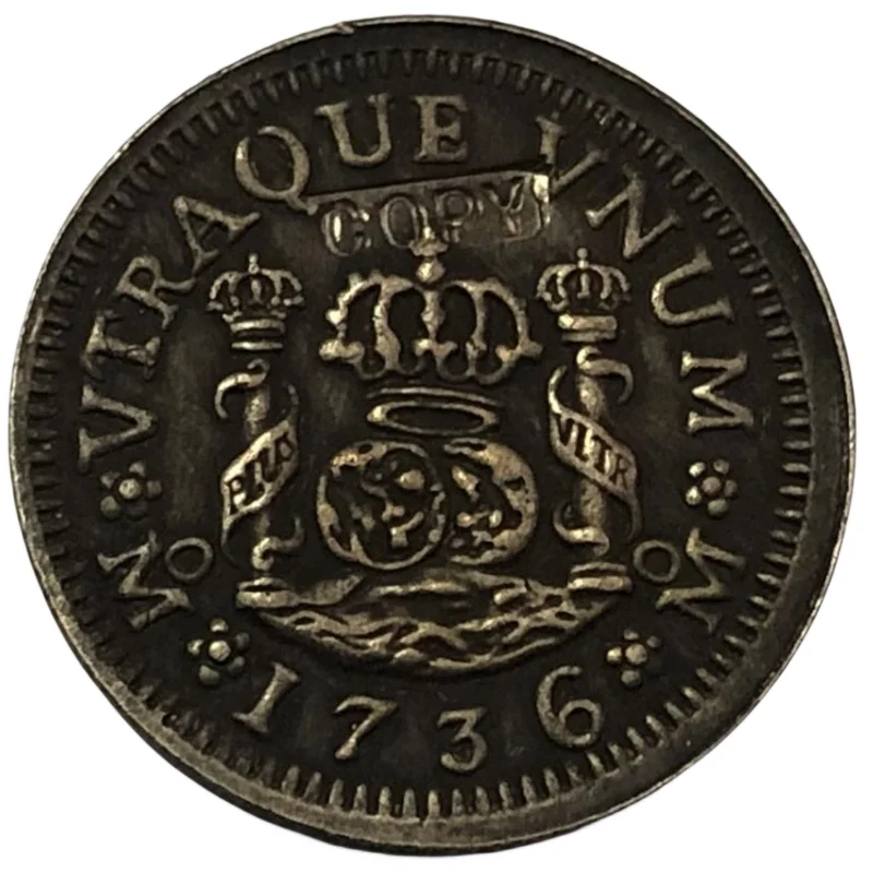 

Копия посеребренной монеты ½ Real - Felipe V 1736 года