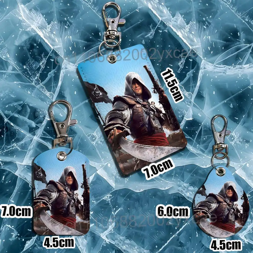 Фото Кожаный картхолдер Black Flag Assassins: мультяшный, кинематографический, аниме-стиль, для хранения ID-карт и проездных на метро №3