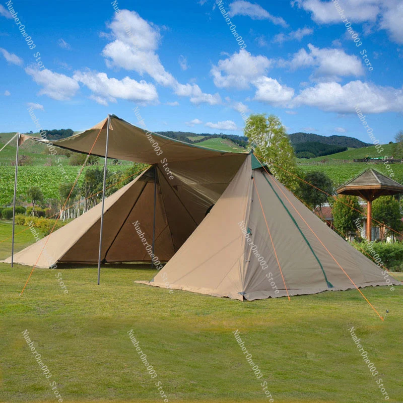 Открытый супер большой навес 6*7 м двухслойный тент палатка для кемпинга