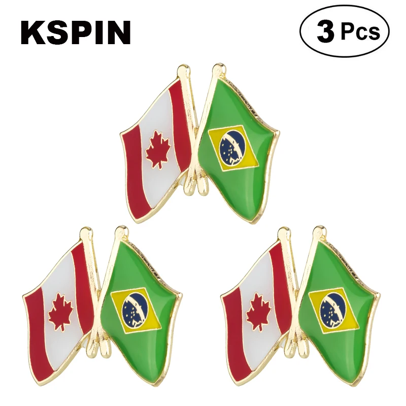 

Canada & Brazil Frendship Lapel Pin Brooches Pins Flag badge Brooch Badges