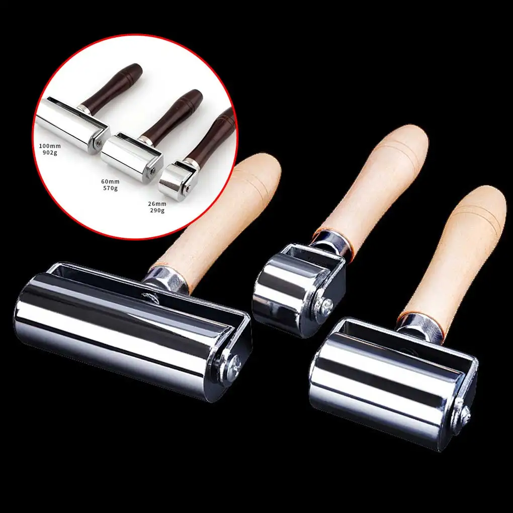 

Wood Flat Pressure Roller Leather Wheel Bearing Device Glue Laminating Iron Tools for Wallpaper Log color 26mm