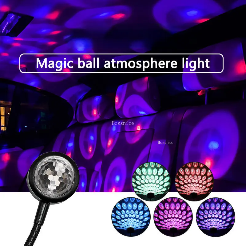 

Светодиодная атмосферная лампа, Автомобильный USB светильник ильник с голосовым управлением, украшение для автомобиля, светильник Ник для вождения