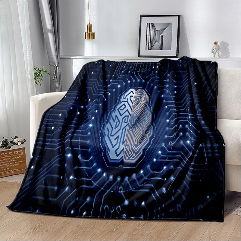 

Technology Fashion Modern Style Blanket for Bed Sofa Couch Soft Warm Cozy Throw Blanket Halloween Gift Blanket Travel Blankets