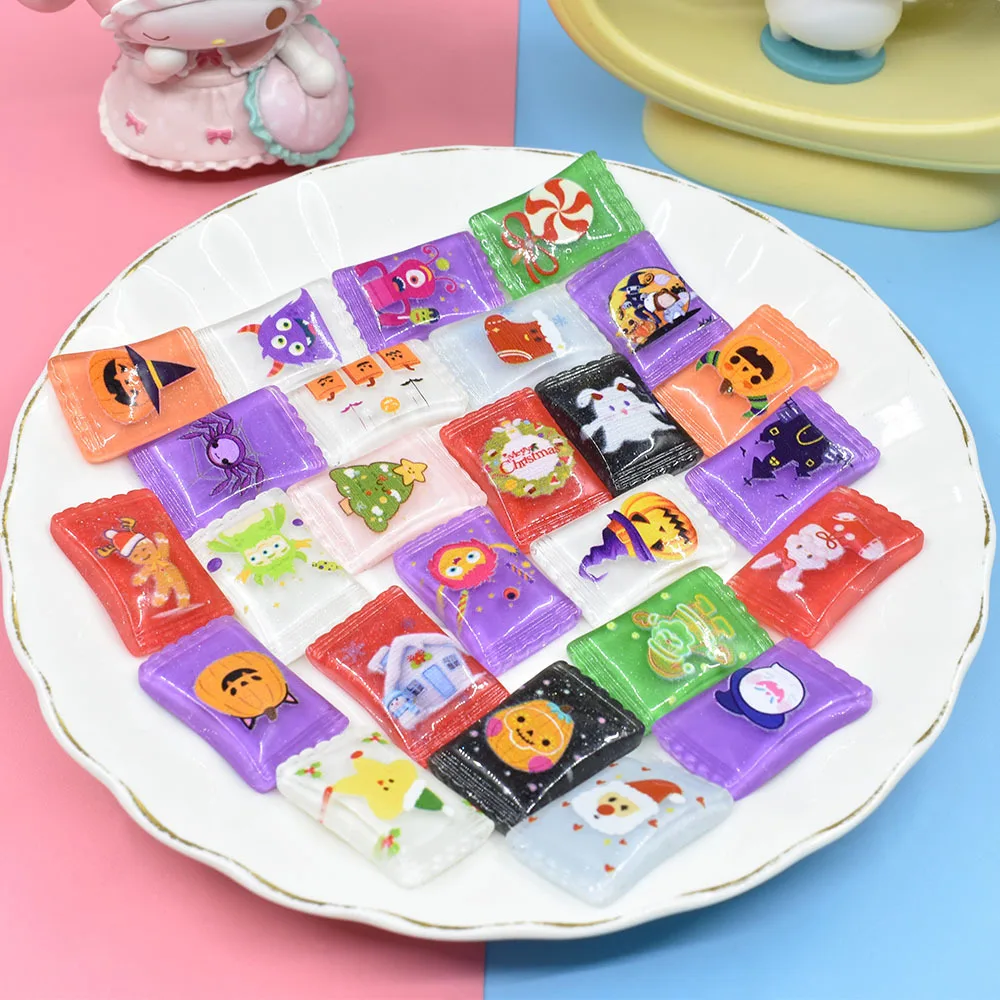 

10pc Mixed Style Resin Candy Decoration Material Scrapbook Craft Supplies Flatback Embellishment Miniature Accessories Dollhouse