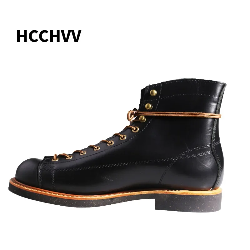 Мужская рабочая кожаная обувь с круглой головкой мужские и женские кожаные